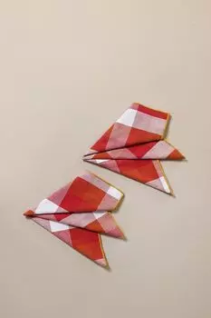 Набор из 2 кухонных салфеток в клетку Check Overlo Ocra COINCASA