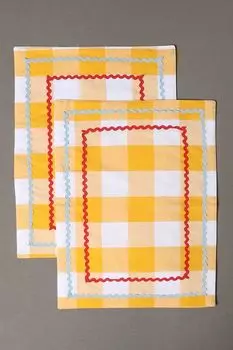 Набор из 2 настольных ковриков в клетку Check Ribbon COINCASA