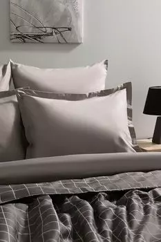 Набор из 2 наволочек из сатина Suite silvery haze 21maison