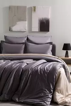 Набор из 2 наволочек из сатина Suite Anthracite 21maison