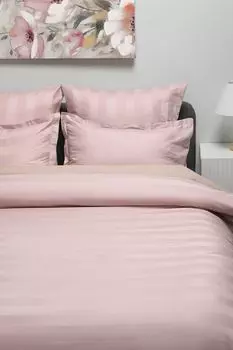 Набор из 2 наволочек из сатина Suite stripe rose 21maison