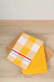 Набор из 2 полотенец кухонных с принтом Check Ribbon COINCASA