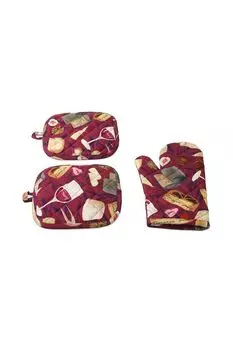 Набор из 2 прихваток и рукавицы с принтом Formaggi COINCASA