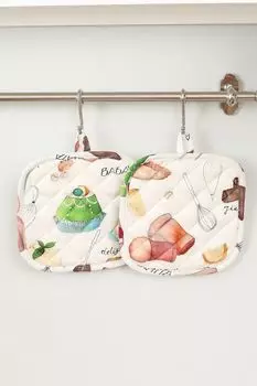 Набор из 2 прихваток с принтом Dessert COINCASA