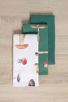 Набор из 3 кухонных полотенец с принтом Funghetti COINCASA