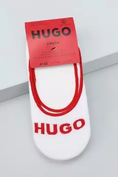 Набор из 3 пар хлопковых подследников с логотипом HUGO
