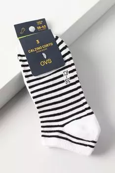 Набор из 3 пар хлопковых укороченных носков в полоску OVS