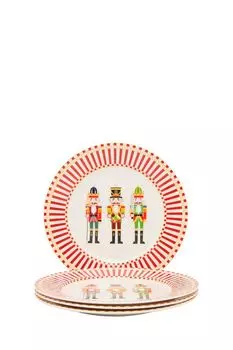 Набор из 4 десертных фарфоровых тарелок с принтом Nutcracker 21maison