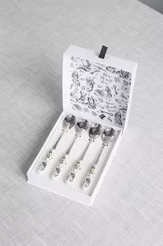 Набор из 4 десертных ложек Alice in Wonderland Kitchen Craft