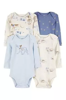 Набор из 4 хлопковых боди с принтом Собачки Carter's