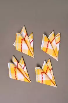 Набор из 4 кухонных салфеток в клетку Check Ribbon COINCASA