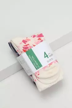 Набор из 4 пар хлопковых носков с принтом Benetton Undercolors