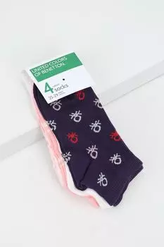 Набор из 4 пар хлопковых носков с принтом Benetton Undercolors