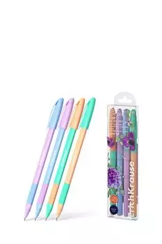 Набор из 4 шариковых ручек Stick&Grip Pastel Bloom 1.0 ErichKrause