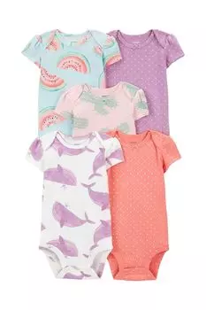 Набор из 5 хлопковых боди с принтом Carter's