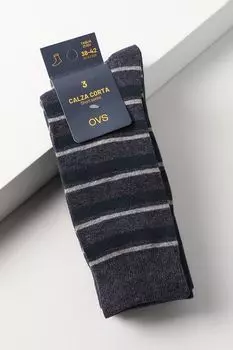 Набор из 3 пар хлопковых классических носков в полоску OVS