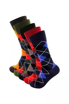 Набор из 5 пар хлопковых носков с принтом Tezido