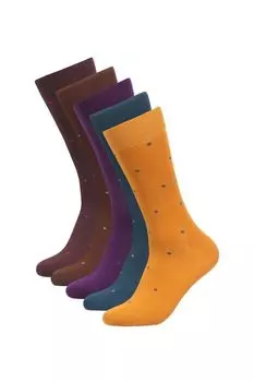 Набор из 5 пар хлопковых носков с принтом Tezido