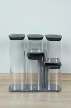 Набор из 5 стеклянных банок с крышкой Joseph Joseph