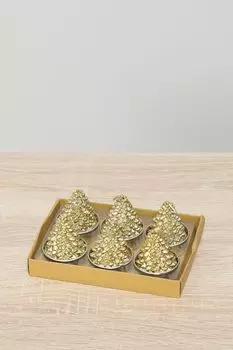 Набор из 6 восковых свечей Елки COINCASA