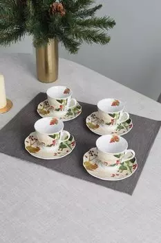 Набор из четырех чашек с блюдцами Poema Ribes из фарфора Andrea Fontebasso