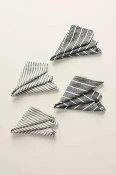 Набор из четырех кухонных салфеток Lino Stripes COINCASA