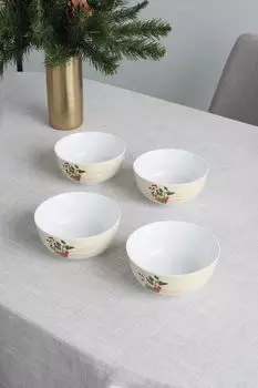 Набор из четырех пиал Poema Ribes из фарфора Andrea Fontebasso