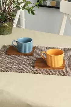 Набор из двух фарфоровых чашек с подставками Easy Life