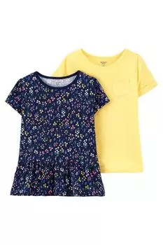 Набор из двух хлопковых футболок с принтом Carter's