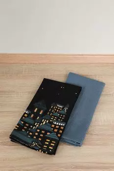 Набор из двух кухонных полотенец Houses Sky COINCASA