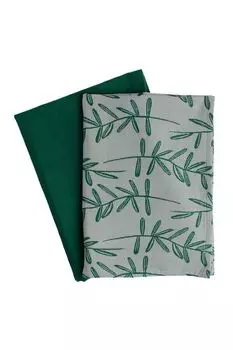 Набор из двух муслиновых кухонных полотенец с принтом Папоротник Russian North, 50х70 см Tkano