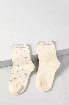 Набор из двух пар хлопковых носков с логотипом бренда EMPORIO ARMANI