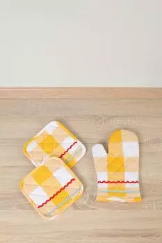 Набор из прихватки и рукавицы с принтом Check Ribbon COINCASA