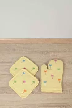 Набор из прихватки и рукавицы с принтом Palms Embroidery COINCASA