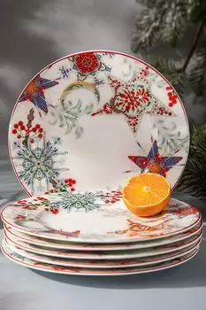 Набор из шести десертных тарелок Счастливая Звезда Mix&Match