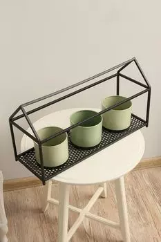 Набор из трех кашпо в подставке House COINCASA