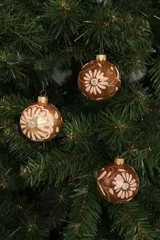 Набор из трех новогодних шаров с узором Max Christmas