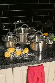 Набор посуды со стеклянными крышками 6 пр NITA Nadoba