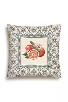 Наволочка декоративная из гобелена с принтом Изразцы лимоны и мандарины Le Gobelin