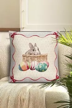 Наволочка декоративная с принтом Пасхальный кролик Le Gobelin