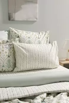 Наволочка хлопковая с принтом Gerbarium stripe 21maison