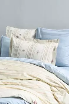 Наволочка из сатина Flowers Beige And Stripes 21maison