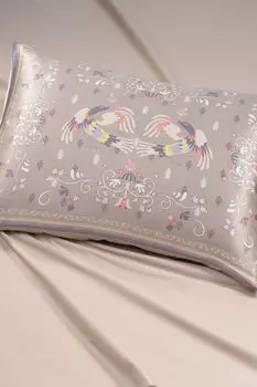 Наволочка из сатина и шелка Мезенская роспись Mollen