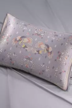 Наволочка из сатина и шелка Мезенская роспись Mollen