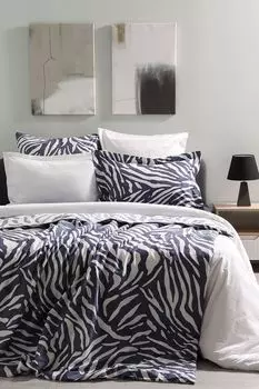 Наволочка с ушками хлопковая с принтом ZEBRA 21maison