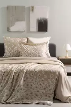 Наволочка с ушками из сатина с принтом Beige Fields 21maison