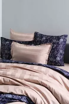 Наволочка с ушками из сатина с жаккардовой полосой Suite Stripe 21maison