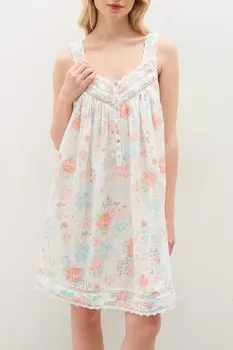 Ночная сорочка из хлопка с кружевом и принтом Eileen West