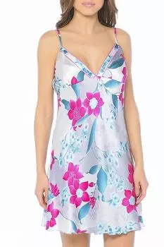 Ночная сорочка шелковая с принтом Eileen West