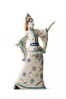 Новогоднее украшение фарфоровое Снегурочка Объединение «Гжель»